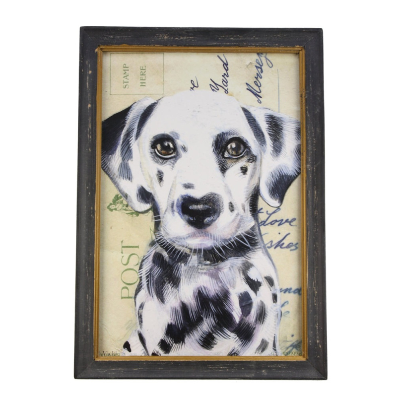 Lijstje hout zwart Dalmatiër, 34x23,5cm