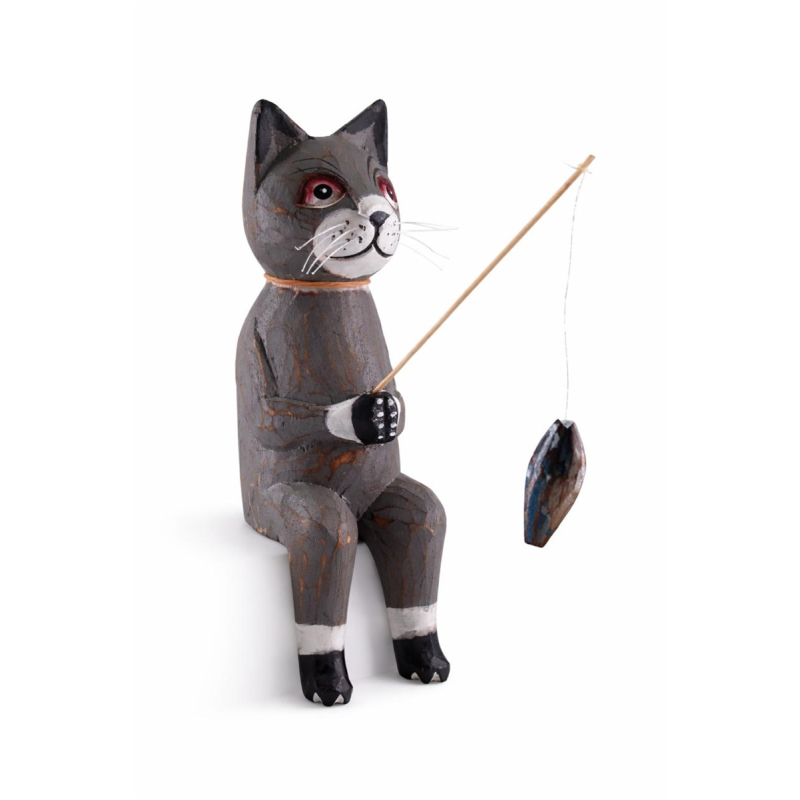Kat Abby visser donkergrijs 8x30 cm