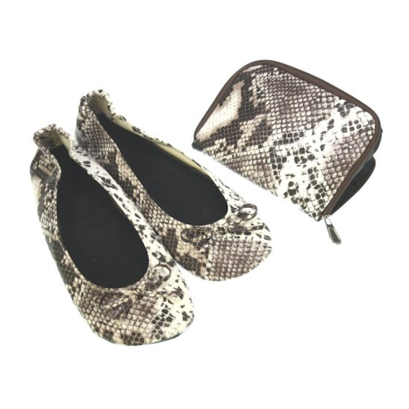 Pocket shoe slangenprint bruin maat 36/37