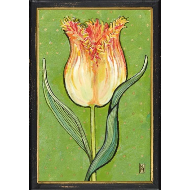 Lijstje hout zwart Kartel tulp, 34x23,5cm