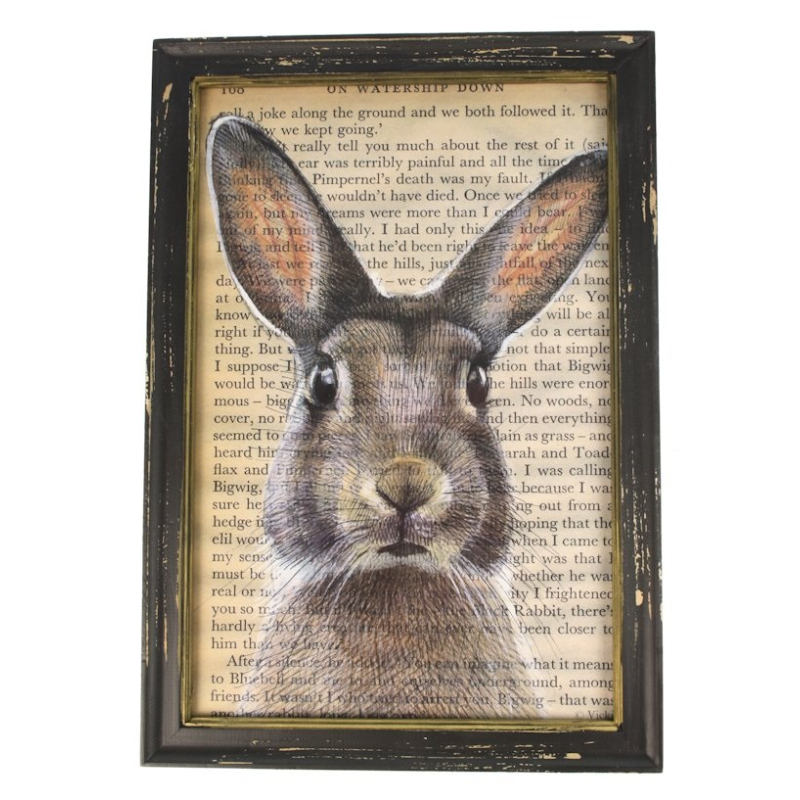 Lijstje hout zwart Haas, 34x23,5cm