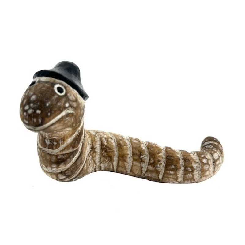Worm Wilma 13 cm donkerbl hoedje