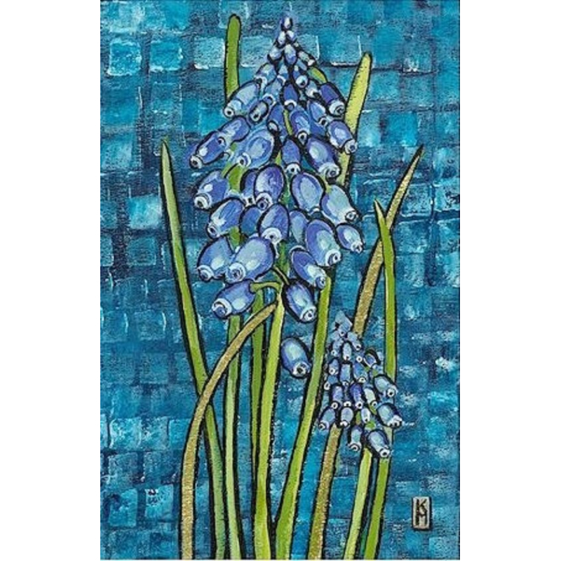 Dubbele kaart met env. Blauwe Druif 11,5x17,5cm