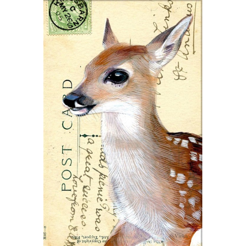 Dubbele kaart met env. Hertje 11,5x17,5cm