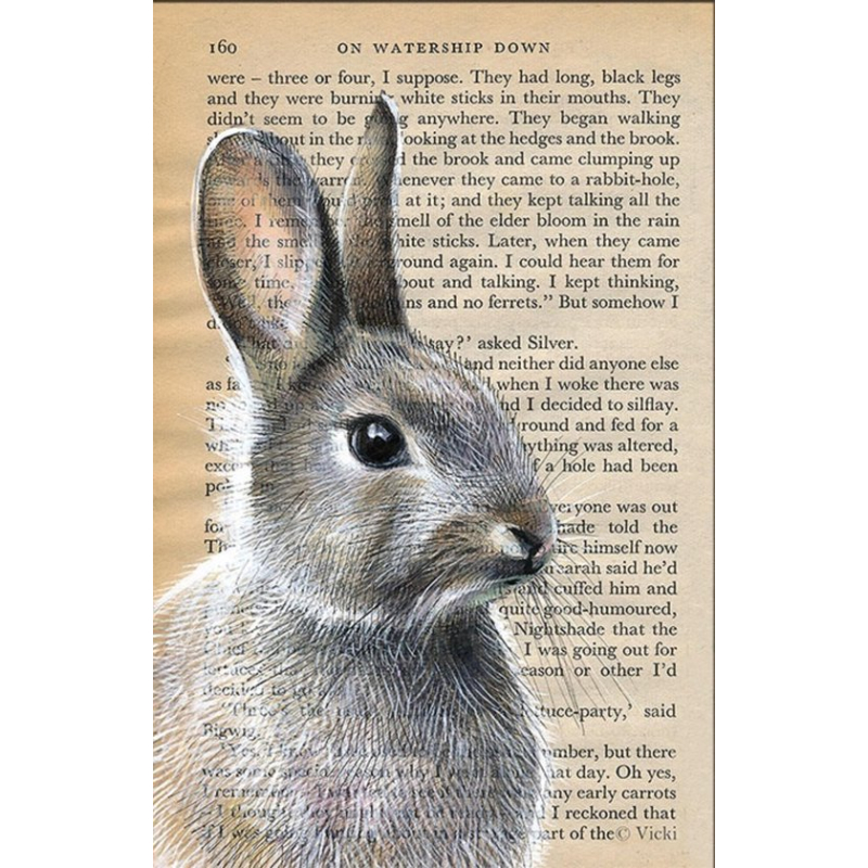 Dubbele kaart met env. Haas zijkant 11,5x17,5cm