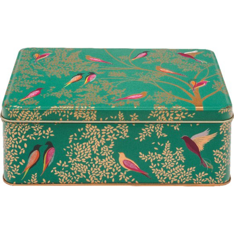 Blik Sara Miller "Green Birds" Rechthoek