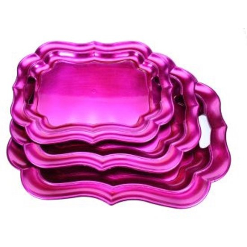 Dienblad roze s/3 48x38x3,5cm