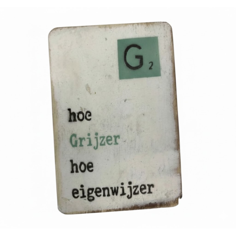 Houten Magneet 6x9 cm Grijzer