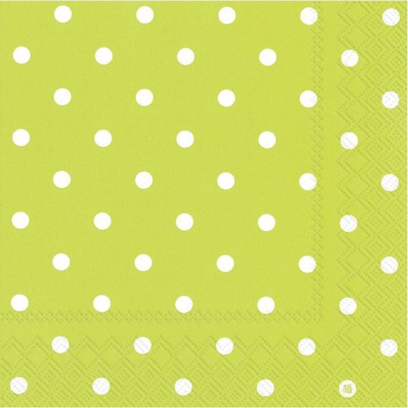 Servetten "Little dots Lime" 33x33 cm