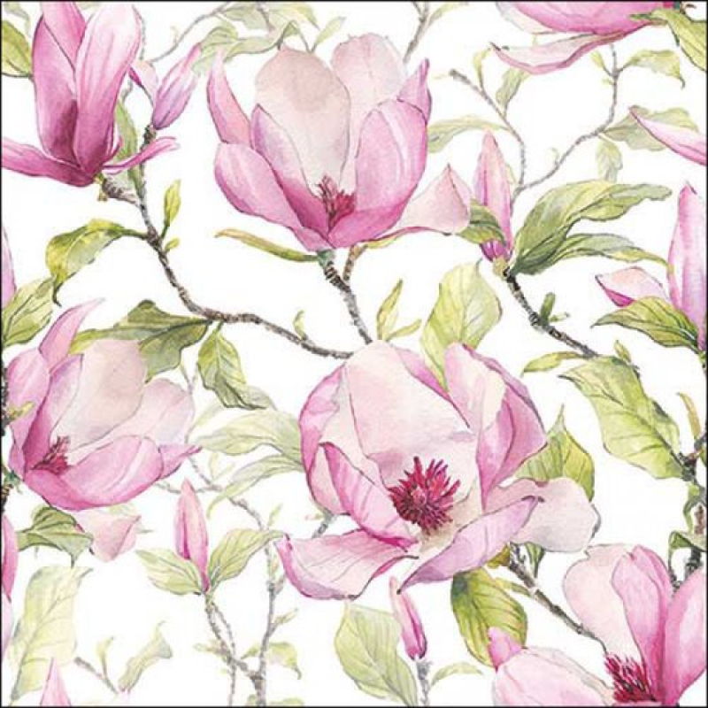 Servetten "Blooming Magnolia" 33x33 cm