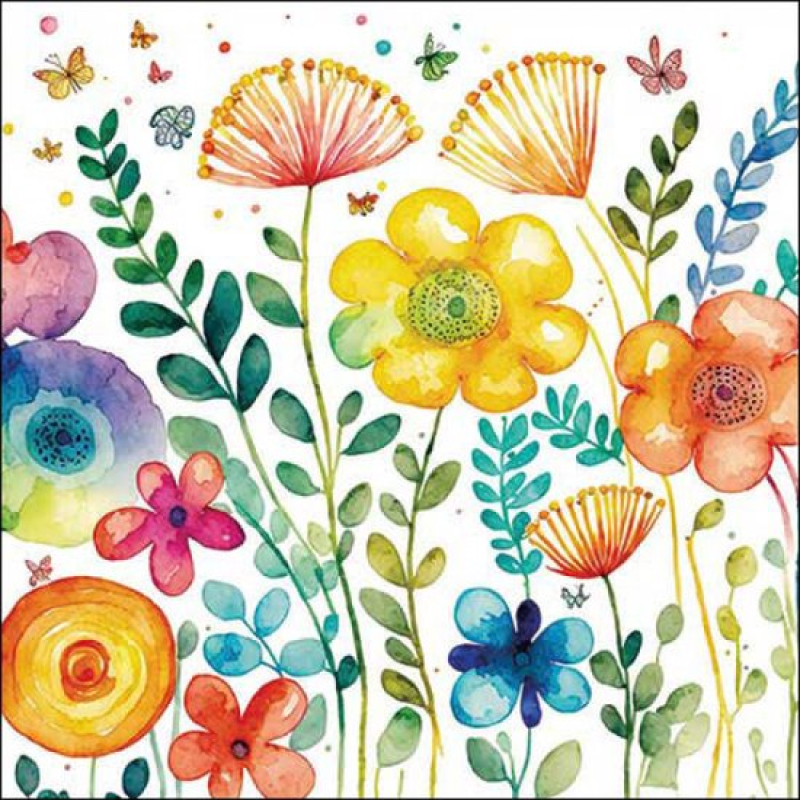 Servetten "Vibrant spring white" 33x33 cm