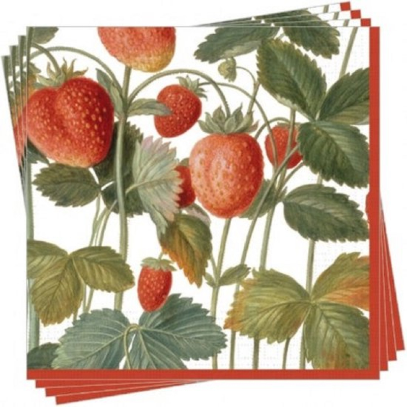 Servetten "Aardbeien" 33x33 cm