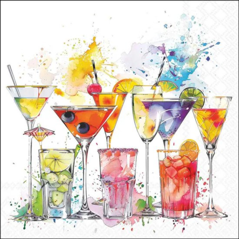 Servetten "Splashing drinks" 33x33 cm