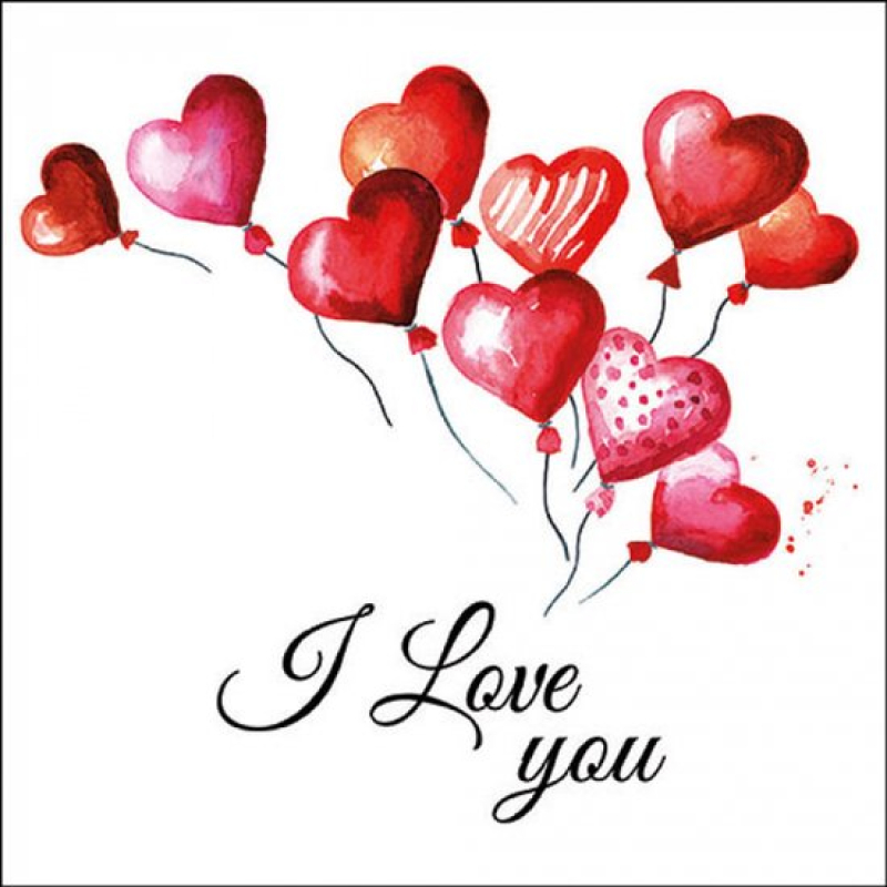 Servetten "Love Balloons" 33x33 cm