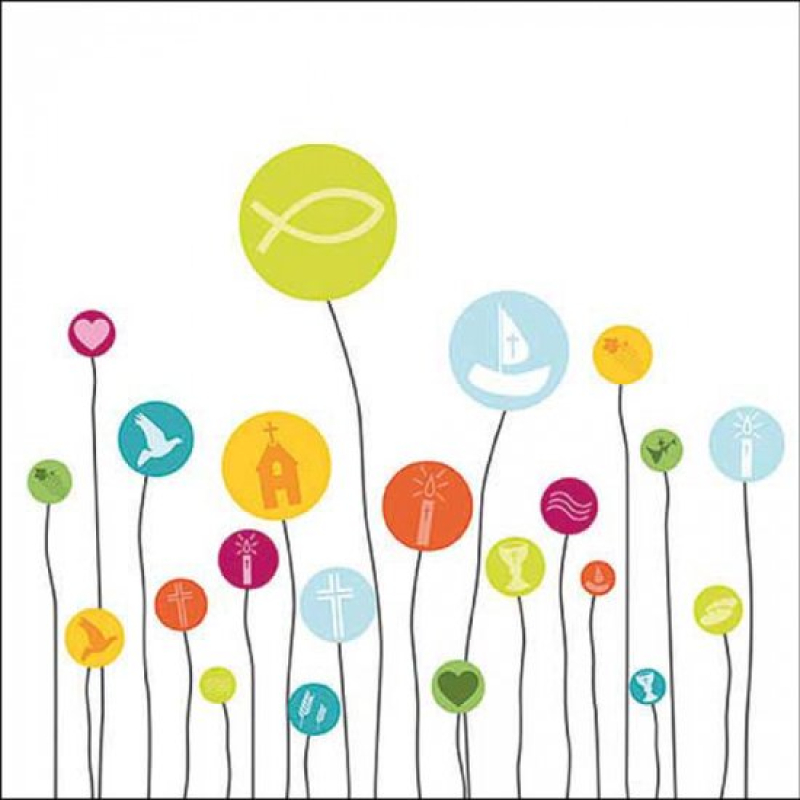 Servetten "Communion balloons" 33x33 cm