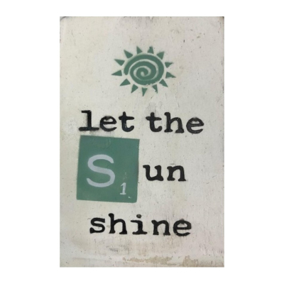 Tekstblok S "Sunshine blue"