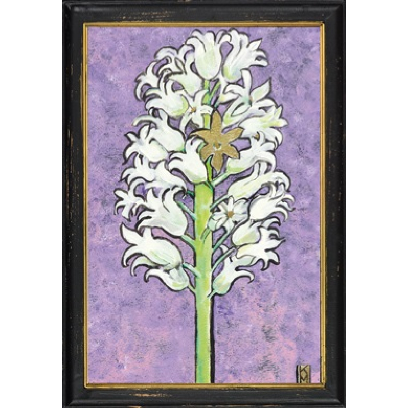 Lijstje hout zwart Witte Hyacint, 34x23,5cm