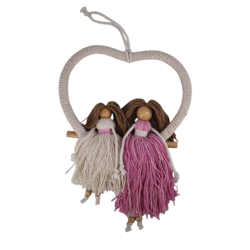 Hanger pop Ramona wit/roze ca 20 x 28 cm