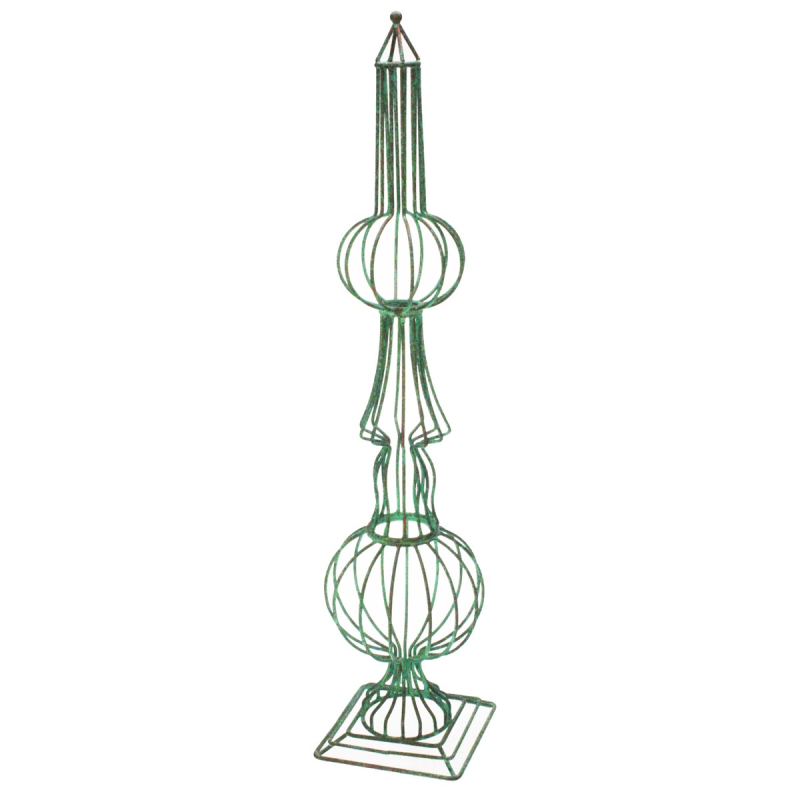 Decoratieve trellis, turq. metaal 11,5x11,5x51cm
