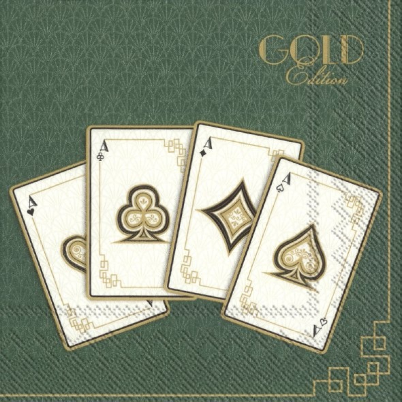 Servetten "Poker Gold" 33x33 cm