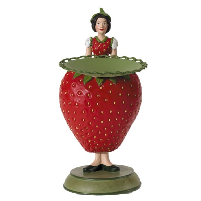 Bloemenmeisje kaarsenhouder "Aardbei"