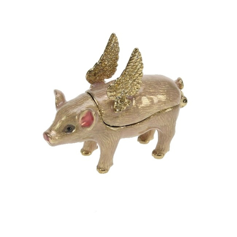 Doosje varken met vleugels 4,5x2x5cm