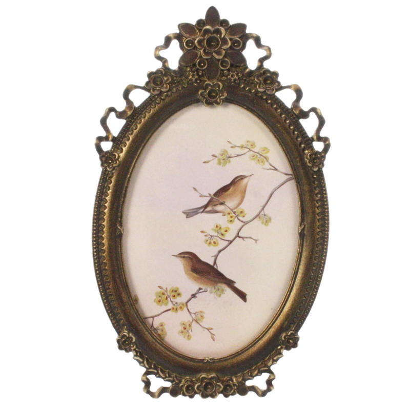 Fotolijstje antique strass bruin (9x13) 14x1x17cm