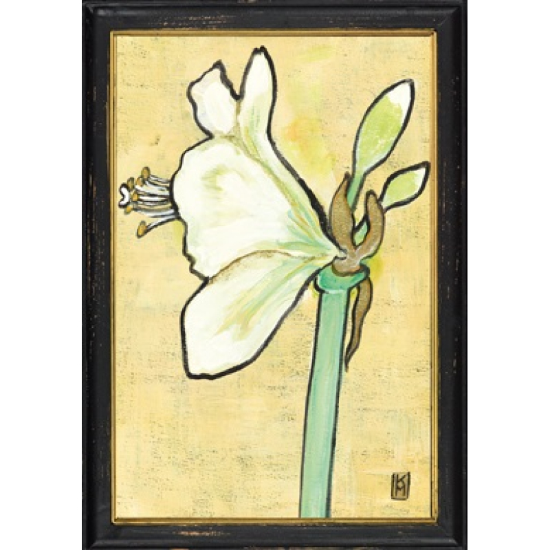 Lijstje hout zwart Amaryllis, 34x23,5cm