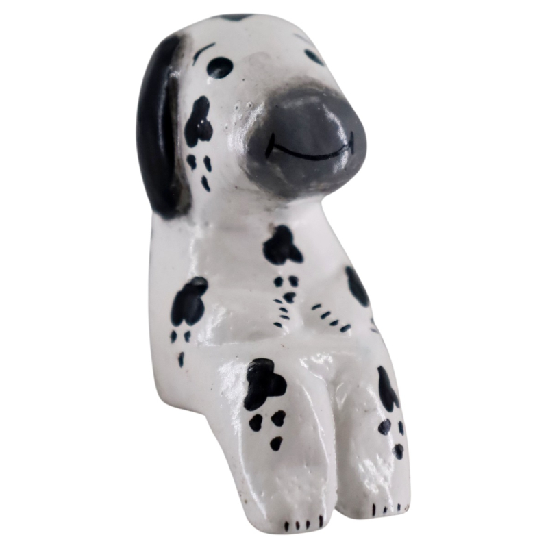 Hond Nhung zittend wit/zwart 6x6 cm