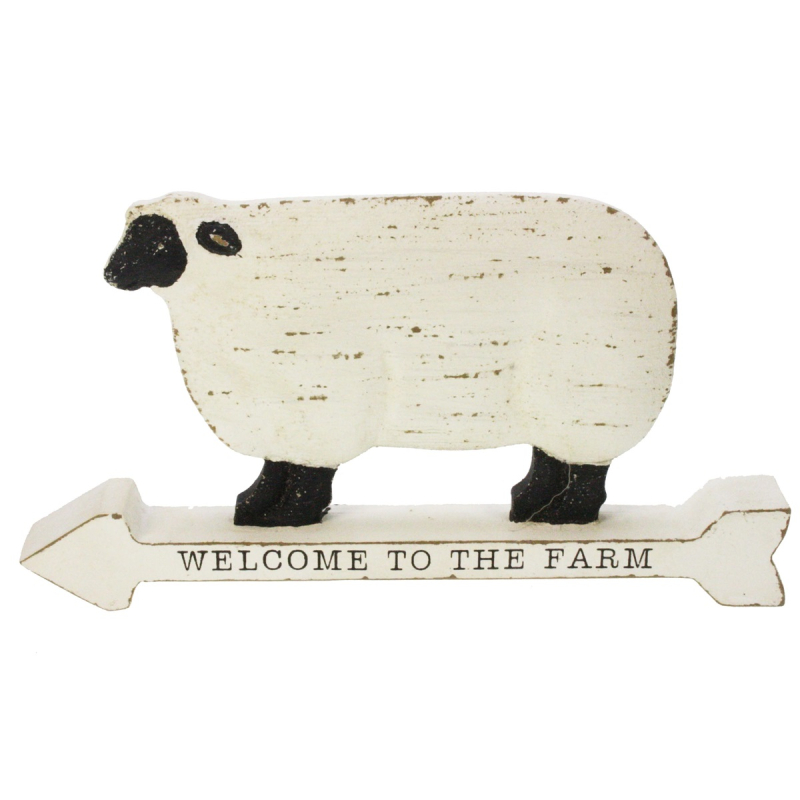 Schaap op pijl hout, 31,5x3,5x17,5cm