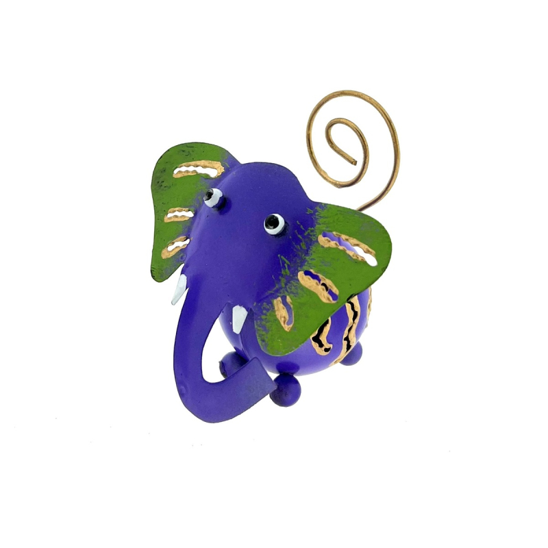 Metalen olifant Pascalle paars