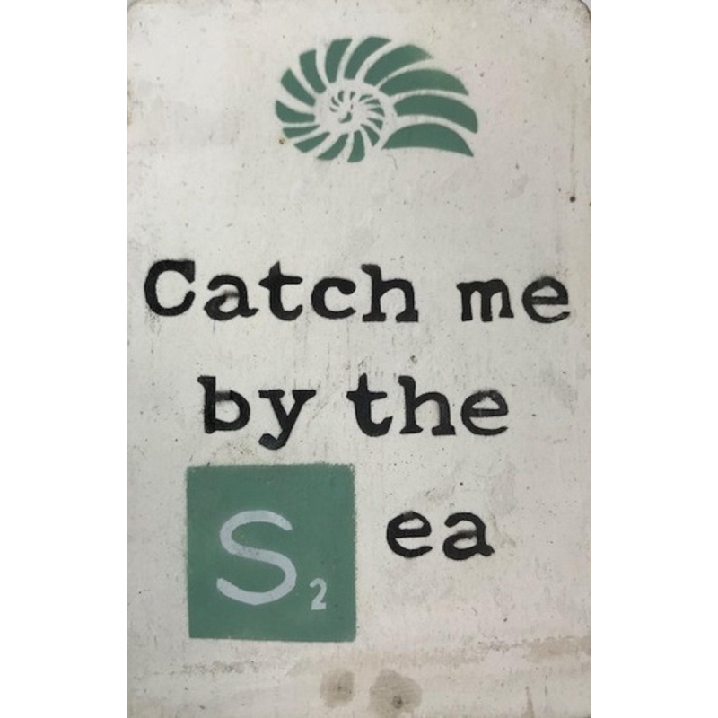 Tekstblok S " By the Sea blue"