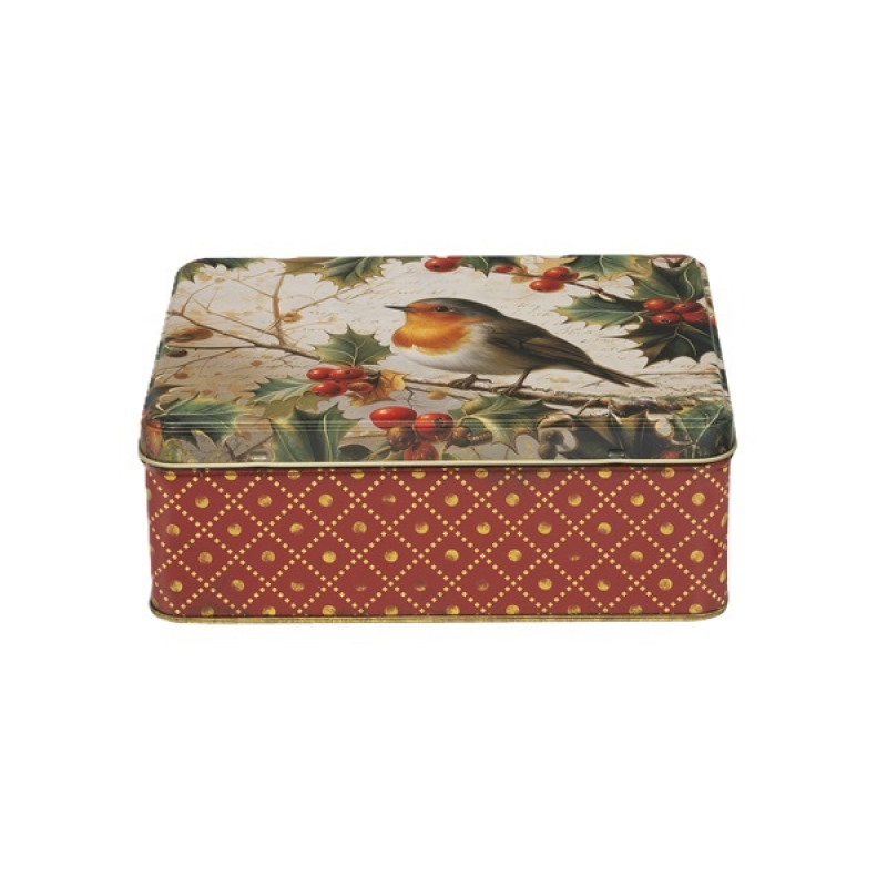 Blik Roodborstje 19,5x15,5x7,5cm