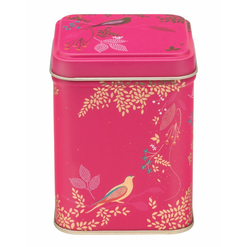 Blikje Vogels roze 7,5x7,5x9,3cm