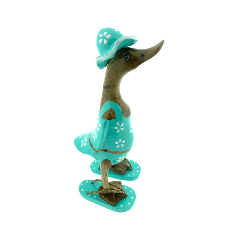 Houten eend Lauren L turquoise