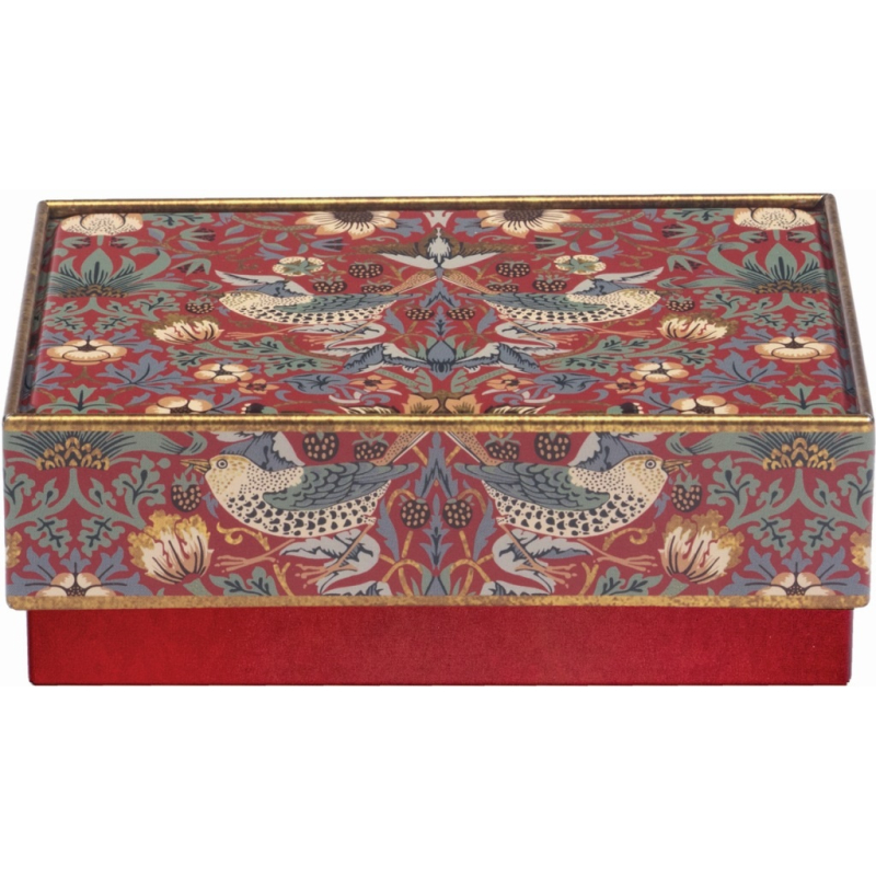 Blikje Vogels, rood 11x7,5x4cm