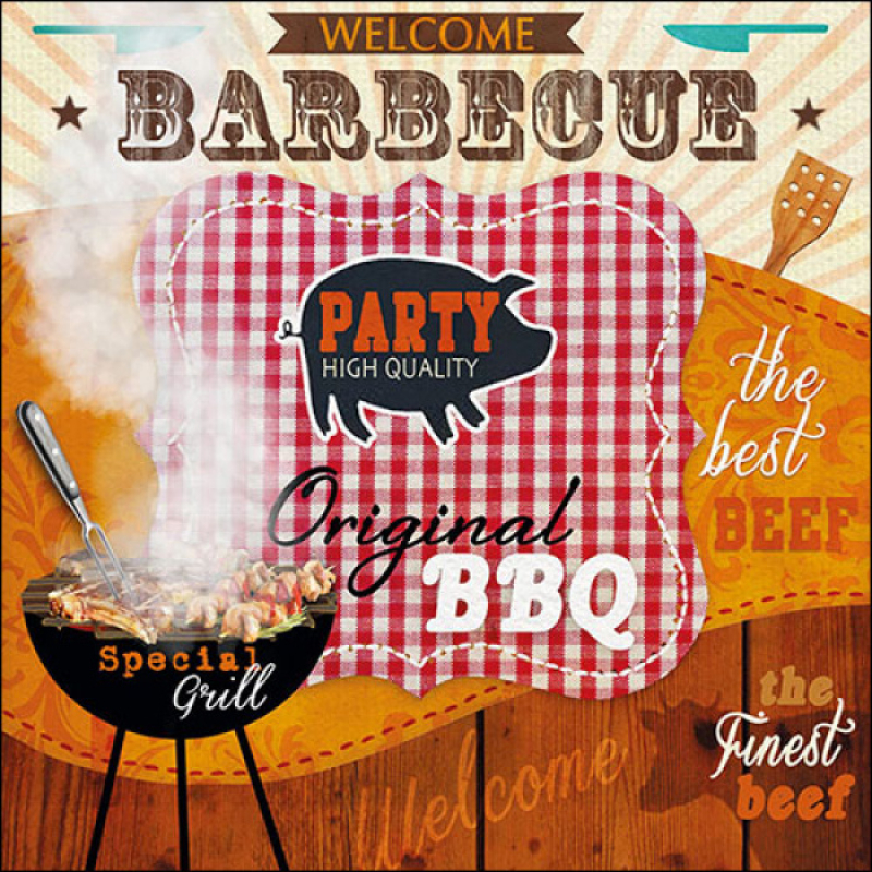 Servetten "Original bbq" 33x33 cm