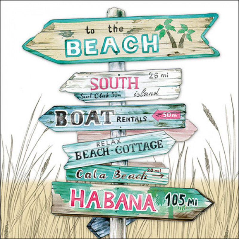 Servetten "Road signs sand" 33x33 cm
