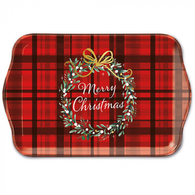 Dienblaadje "Christmas plaid red"
