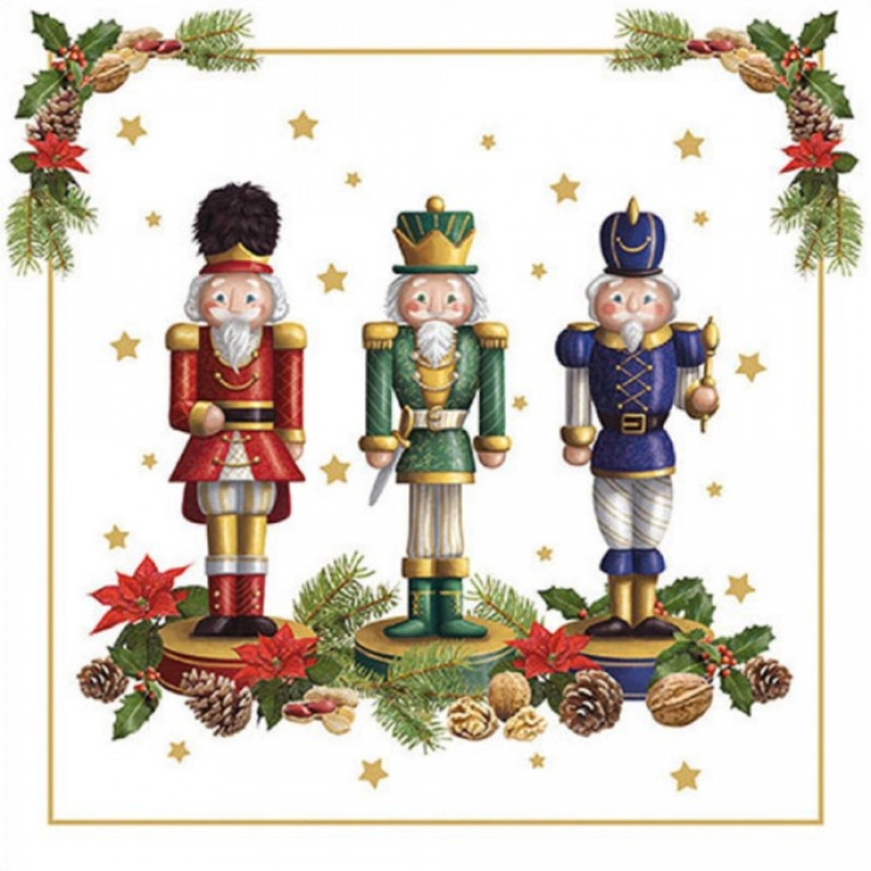 Servetten "Bearded nutcracker" 33x33 cm