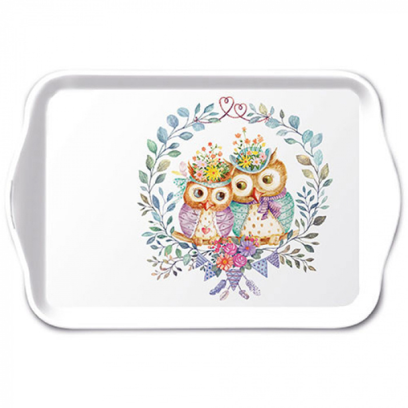 Dienblaadje "Owl couple in love"