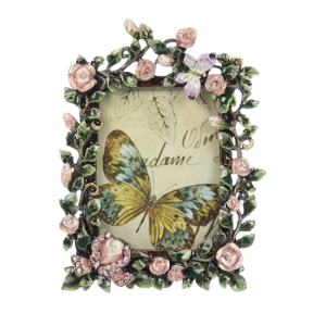 Fotolijstje RH roosjes emaille (6x8,5) 9x12cm