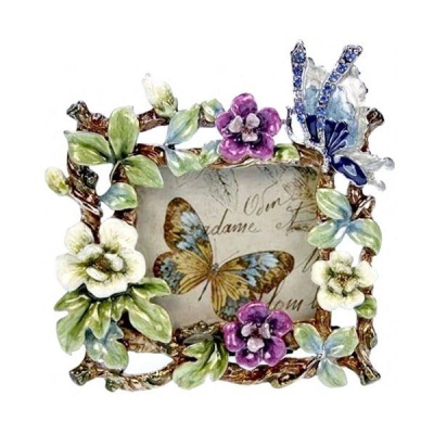 Fotolijstje VK veelkleurig vlinder (6x6) 11x11cm