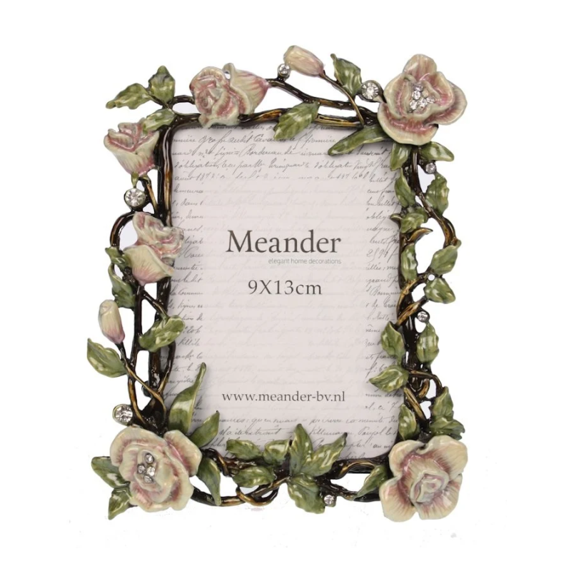 Fotolijstje Rozentakken met strass (8,5x12) 13x17cm