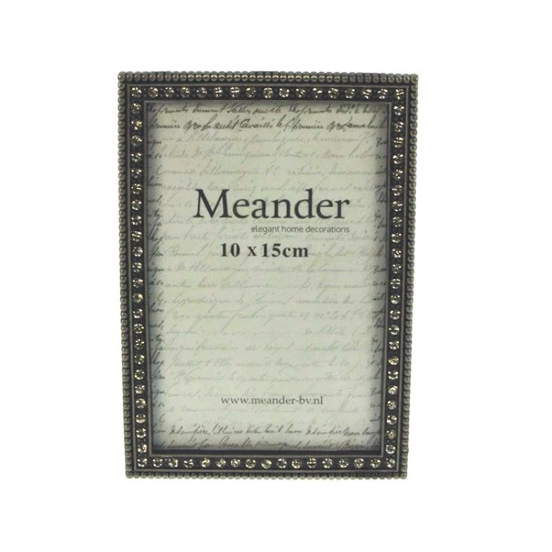 Fotolijstje strass/metaal RH (10x15) 11,5x16 cm