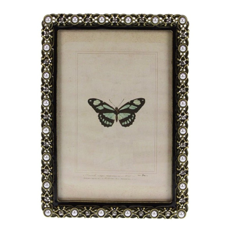 Fotolijstje RH met strass en parel (10x15) 12x17cm