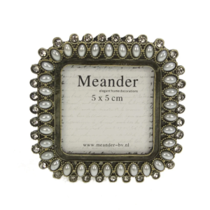 Fotolijstje VK met strass en parel (5x5) 7x7cm