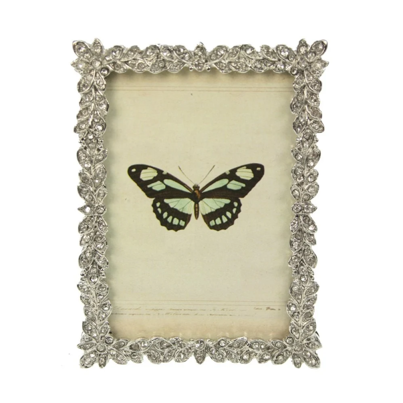 Fotolijstje RH strass bloemvorm (6x8,5) 7,5x10cm