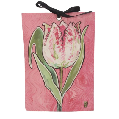 Geurzakje "English Rose" Roze papagaaie tulp 17x11,5cm