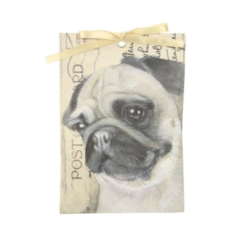 Geurzakje "Fresh Cotton" Mopshond 17x11,5cm